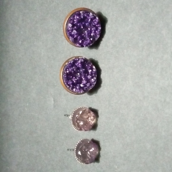 Jewelry - Purple Druzy Earrings